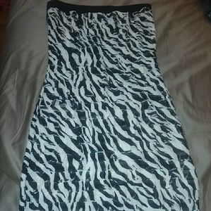Zebra print strapless mini dress